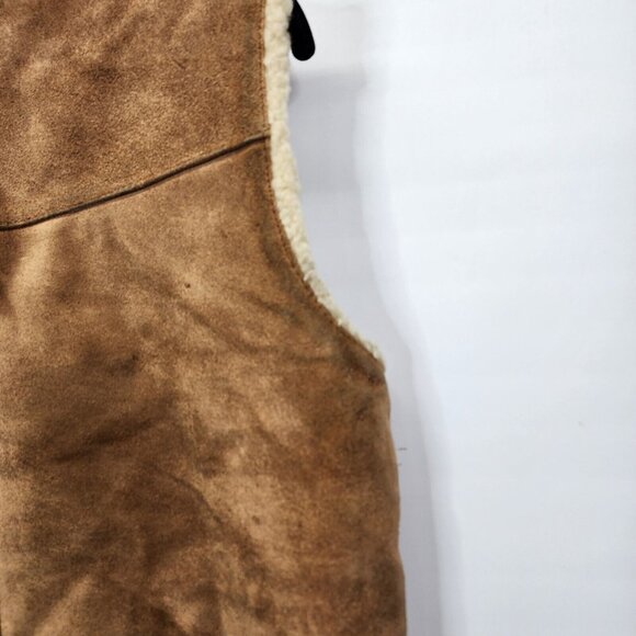 Vintage Genuine Suede Leather Sherling Western Vest Mens Rodeo Mens Medium - Picture 11 of 15